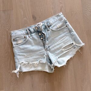 Agolde distressed light blue Ripped Jean Shorts